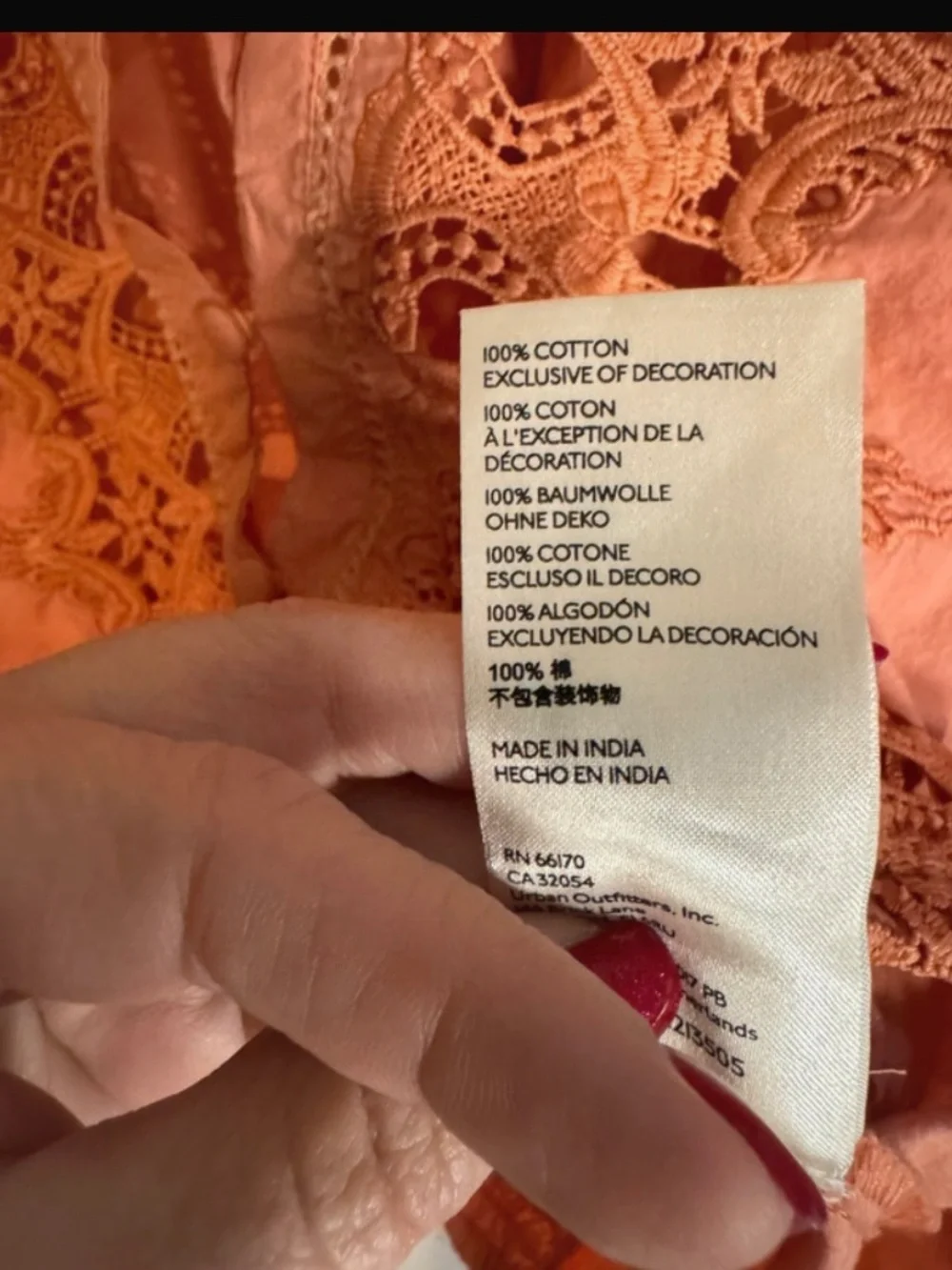 Free People Peach Lace Puff SFree People Peach Lace Puff Sleeve Button Up Blouse